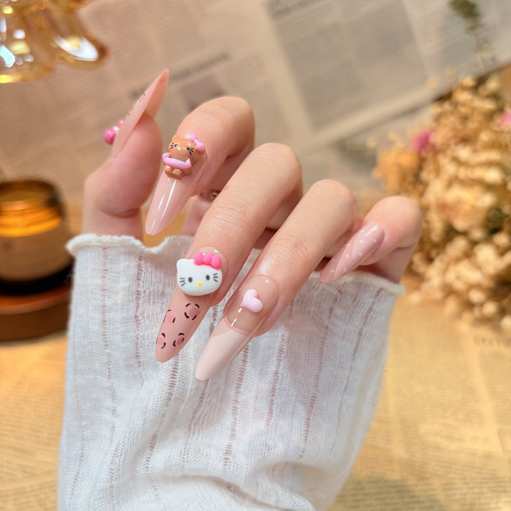 Artistic Floral Stiletto Press-On Nails Kalsten
