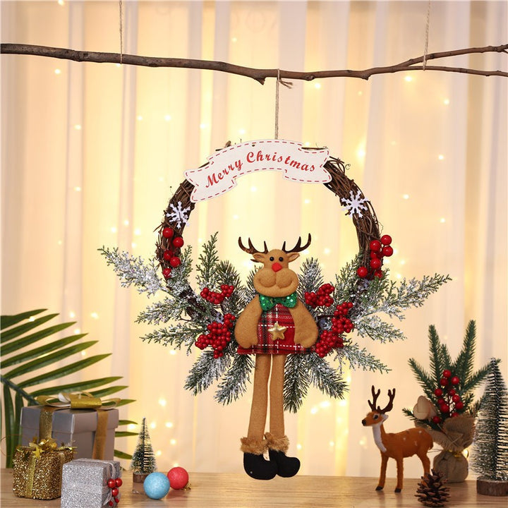 Festive Reindeer Door Wreath Decoration Kalsten
