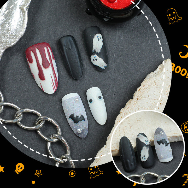 Halloween-Themed Decorative Press-On Nail Art Set 1790738839