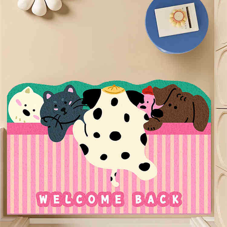Cartoon-Themed Welcome Mat for Entryway