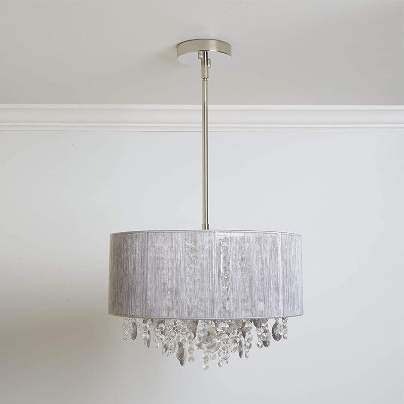 Elegant Crystal Drum Flush Mount Light