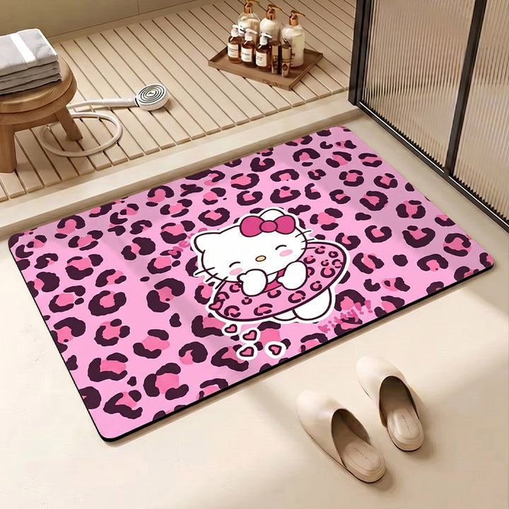 Leopard Print Hello Kitty Decorative Area Mat