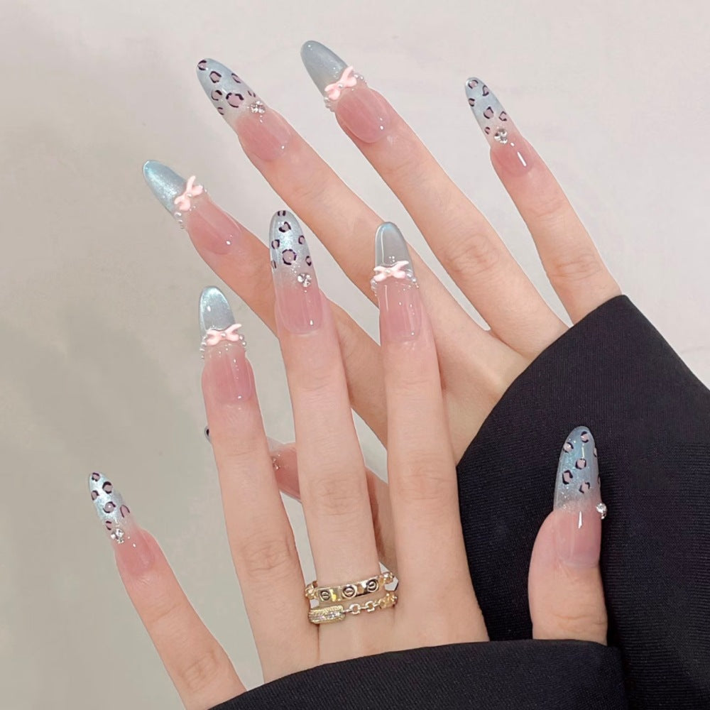 Elegant Stiletto Press-On Nail Art Set with Floral Accents Kalsten