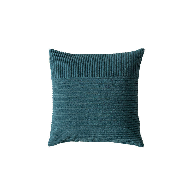 Textured Ribbed Square Decorative Throw Pillow with Removable Cover