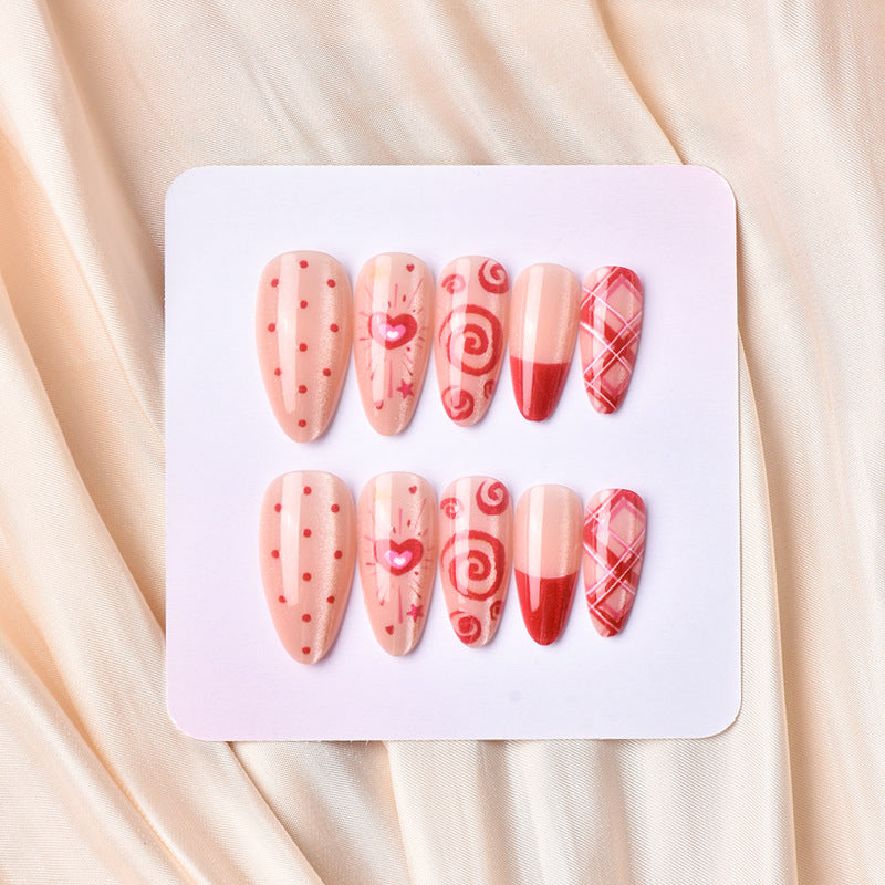 Artistic Heart Design Press-On Nails
