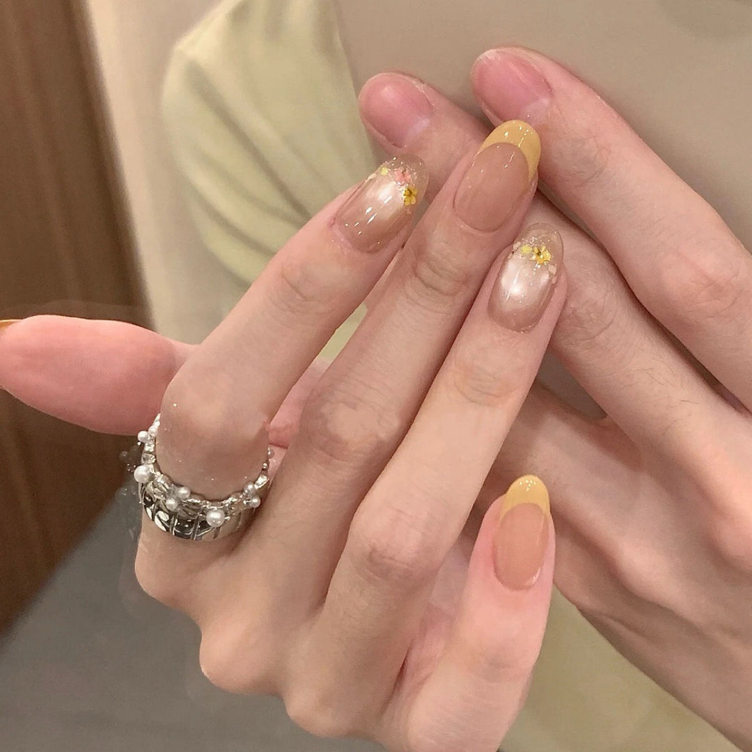 Floral Acrylic Press-On Nail Set