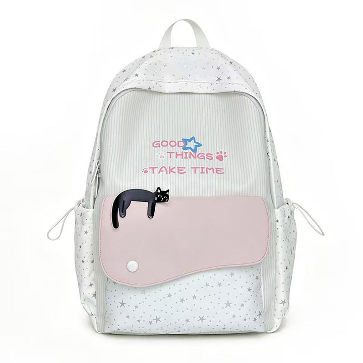 Cat-Illustrated Casual Backpack Kalsten