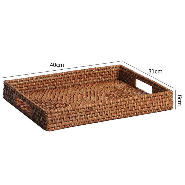 Handwoven Serving Tray with Ergonomic Handles Kalsten