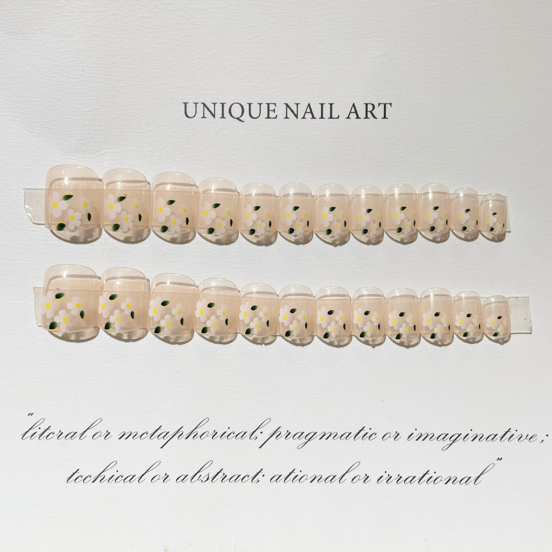 Floral Print Press-On Nails Kit