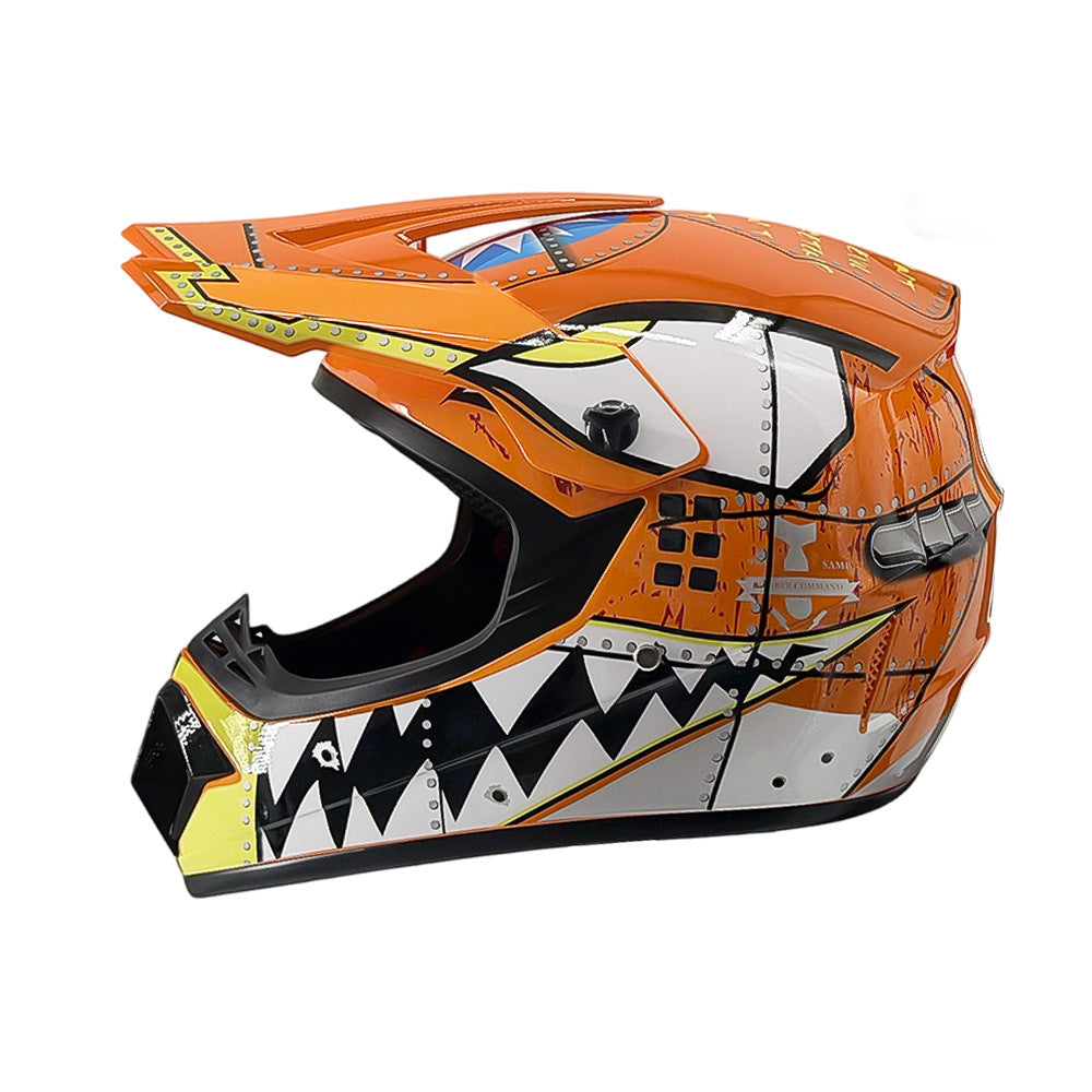 full-face motocross helmet with extended visor and reinforced chin guard Kalsten