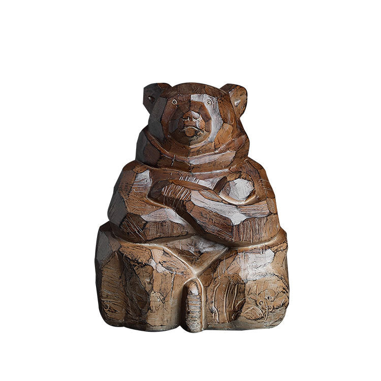 Handcrafted Wooden Bear Sculpture
