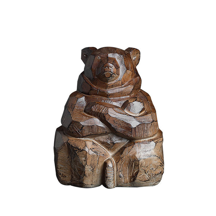 Handcrafted Wooden Bear Sculpture
