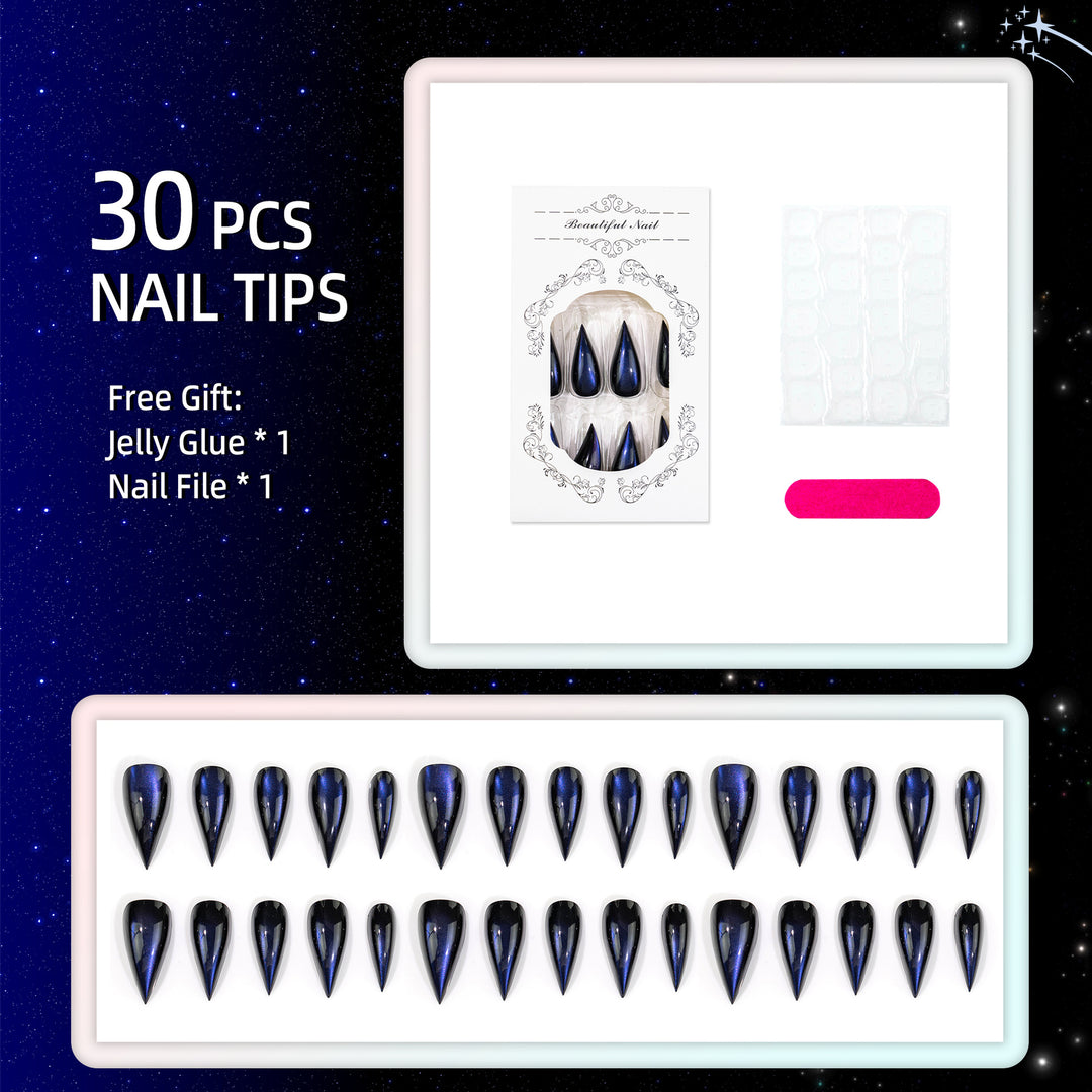 Cat Eye Press-On Nail Design Set