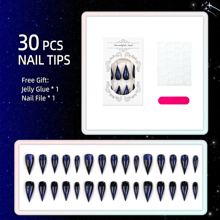 Cat Eye Press-On Nail Design Set