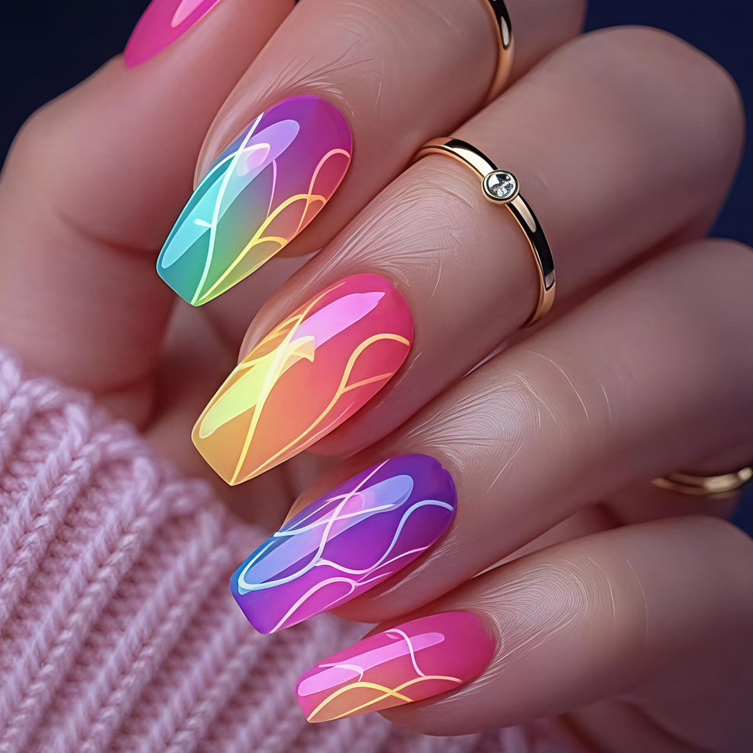 Colorful Gradient Nail Art Kalsten