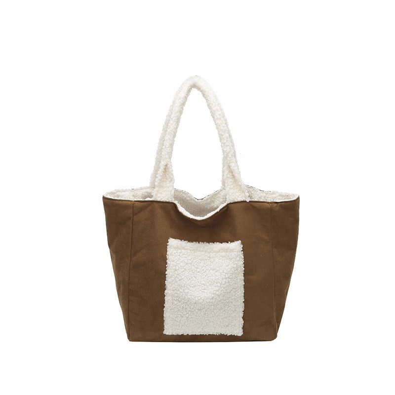 Cozy Sherpa Lined Tote Bag Kalsten