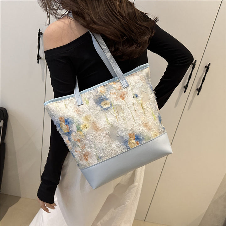 Artistic Floral Embroidered Tote Bag Kalsten