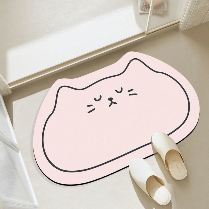 Cat-Shaped Bathroom Mat