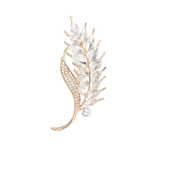 Elegant brooch with glitter stone and pearl Kalsten