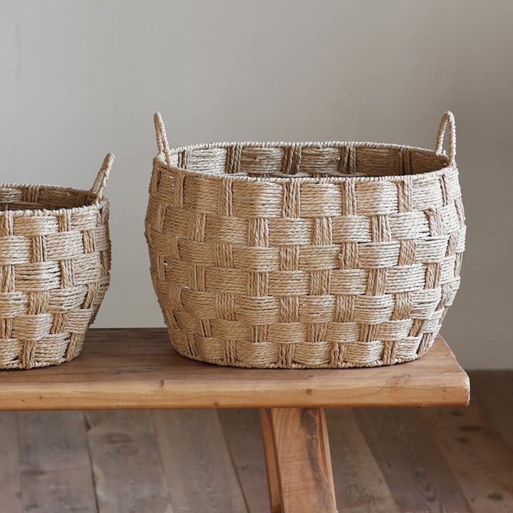 Storage baskets made of woven natural material Kalsten