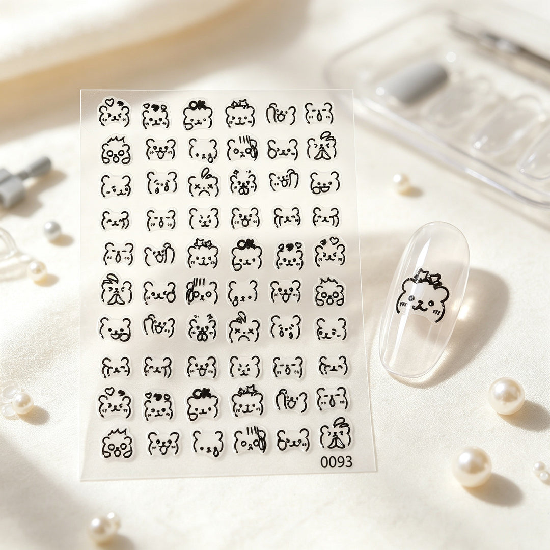 Cute Animal-Themed Nail Art Sticker Set