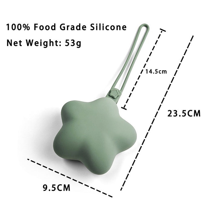 Silicone Star Teether with Safety Strap and Quick‑Release Clip