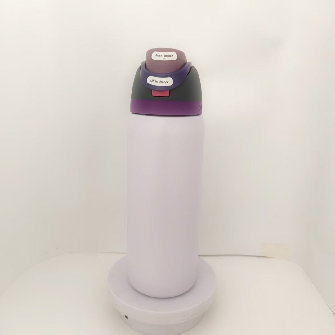Double-Wall Vacuum Insulated Stainless Steel Travel Bottle With Flip Straw Leakproof Lid And Character Print