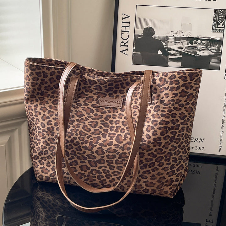 Leopard Print Canvas Tote Bag
