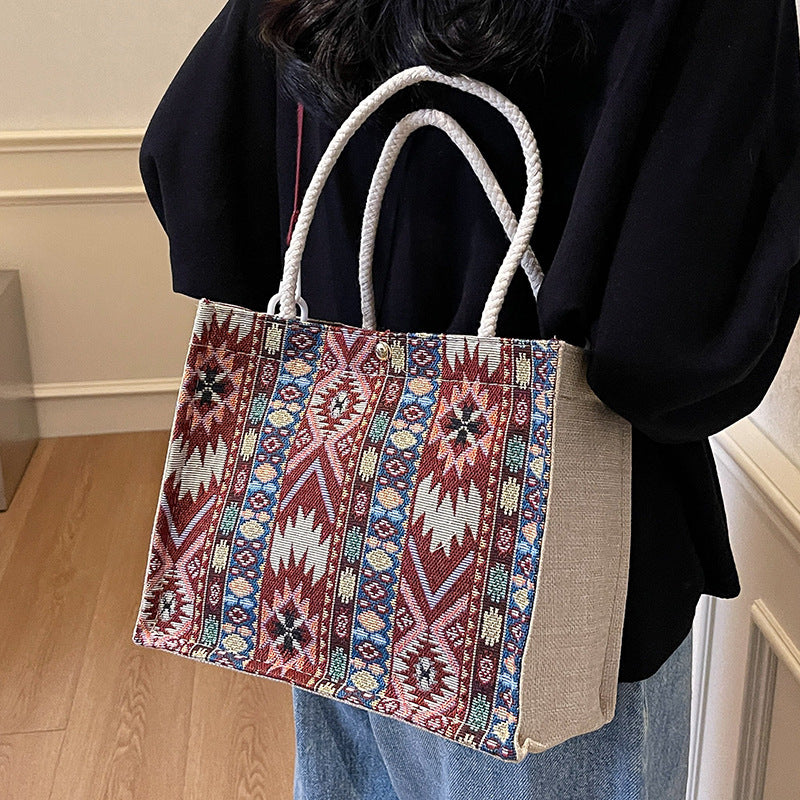 Handcrafted Ethnic Pattern Tote Bag