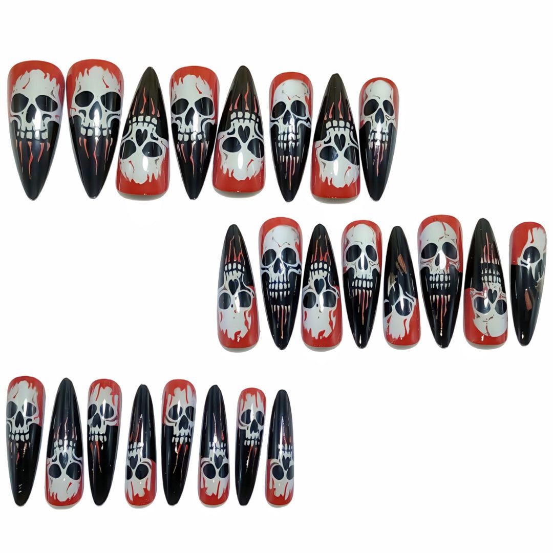 Artificial nails with creepy skull design Kalsten