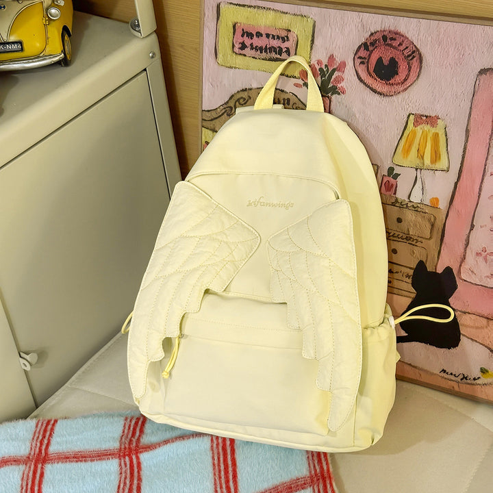 Cute Wing-Embellished Casual Backpack Kalsten