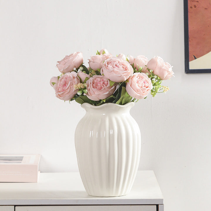 Elegant Textured Ceramic Flower Vase Kalsten 1790310358