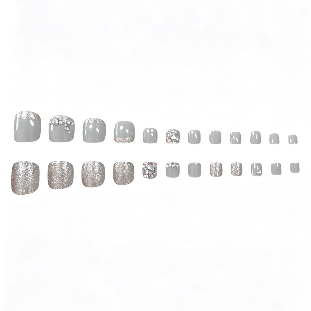 Glittery Elegance Toenail Art Kalsten