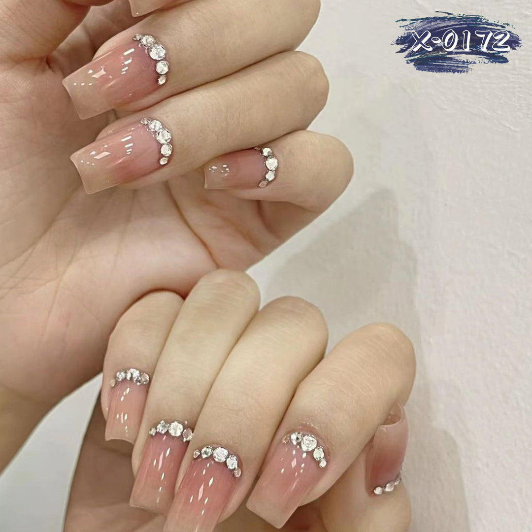 Elegant Rhinestone Accent Nail Art Set
