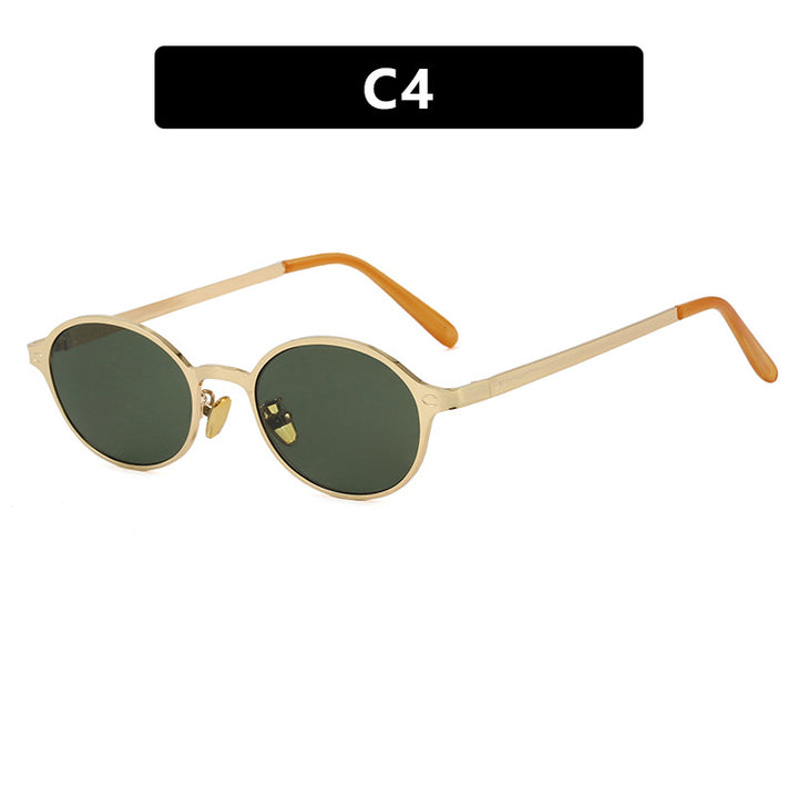 Women's round glasses with a delicate metal frame and comfortable nose pads Kalsten