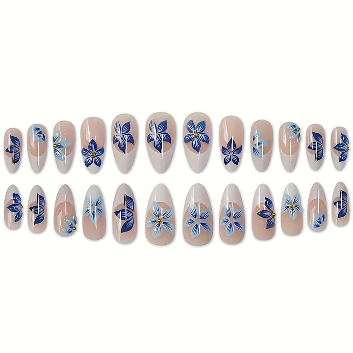 Decorative Floral Acrylic Nail Enhancements Kalsten
