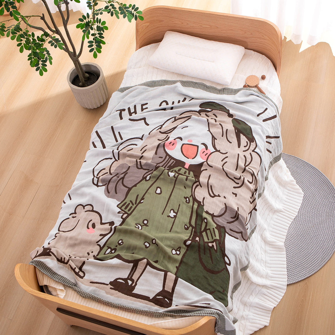 Ladies cuddly blanket with charming animal motif Kalsten