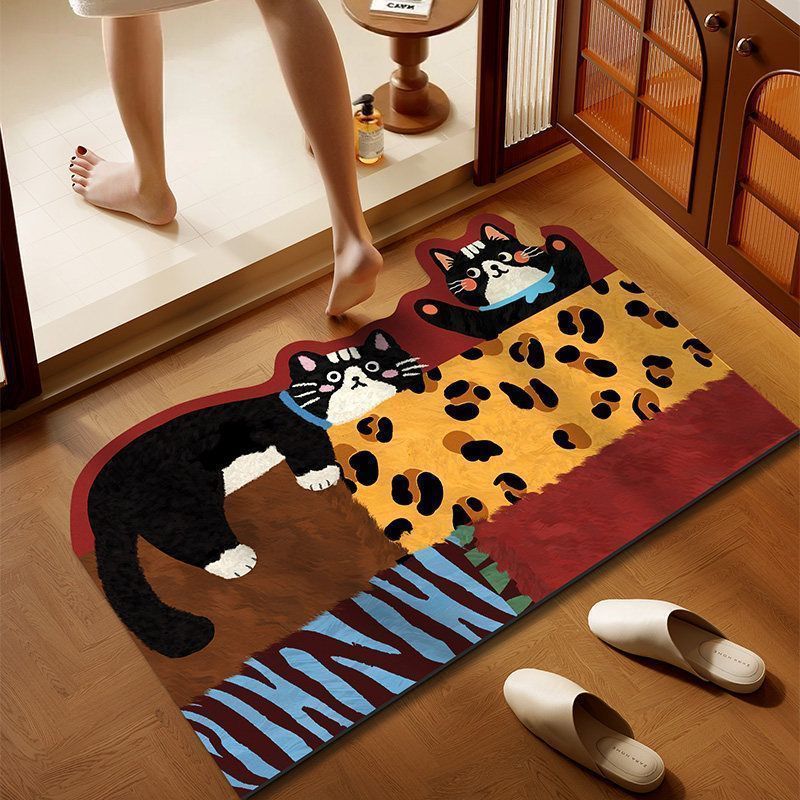 Cat-Themed Spa Bathroom Mat Kalsten