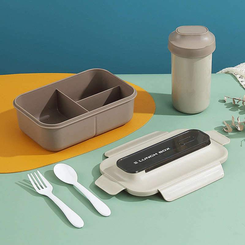 Versatile Leak-Proof Bento Lunch Box with Built-In Utensil Set