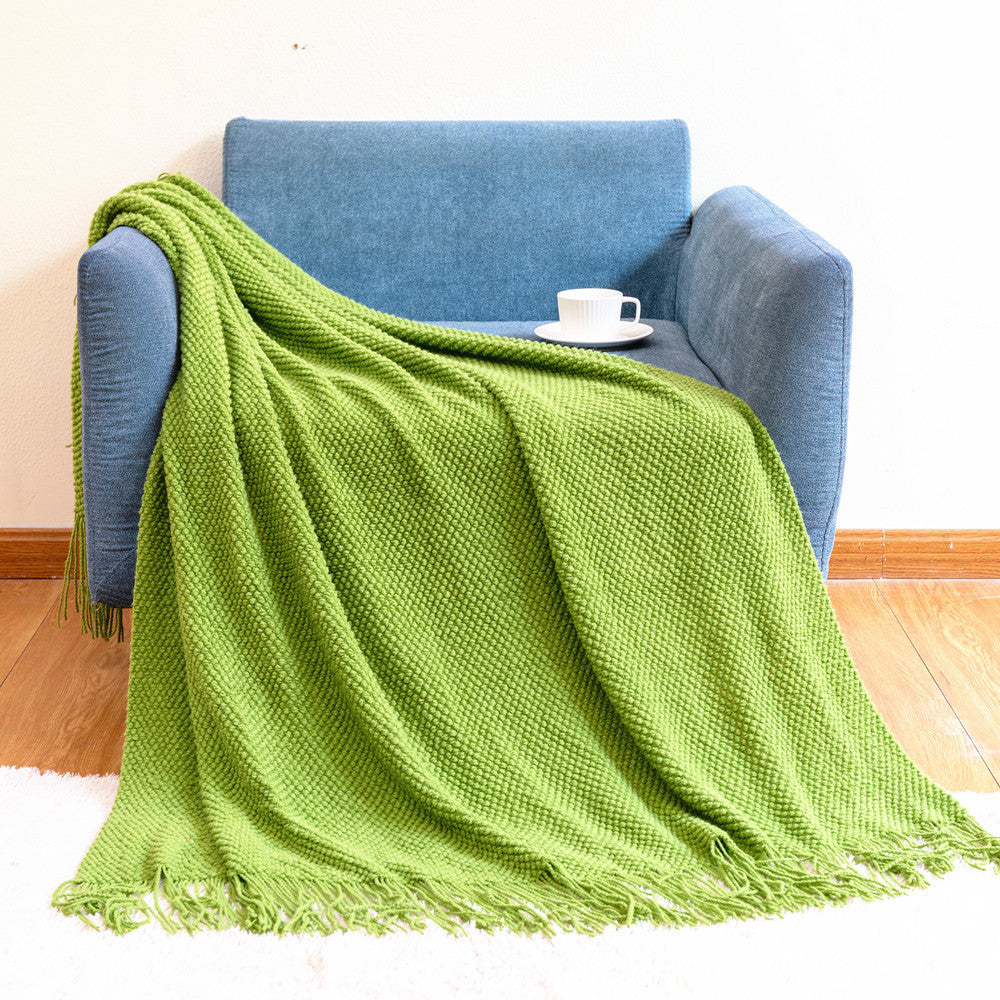 Textured Fringe Throw Blanket Kalsten