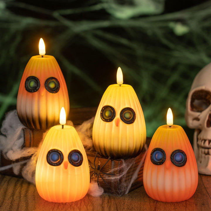 Creepy pumpkin decoration candle