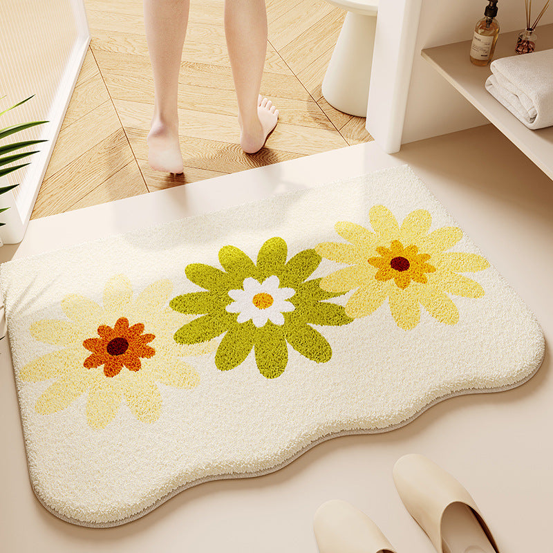 Decorative Plush Bath Mat for Bathroom