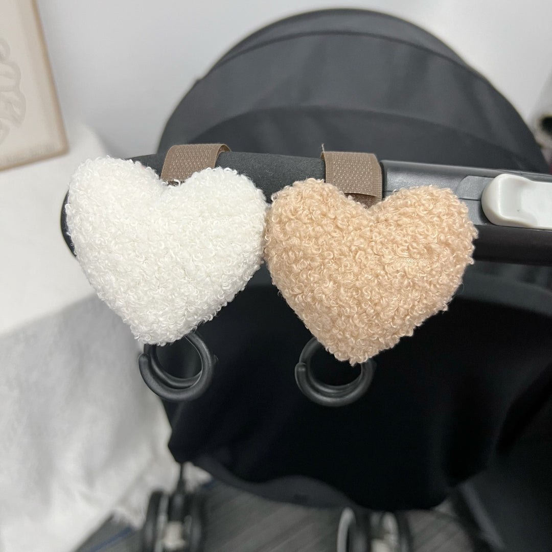 Plush Heart Pacifier Holder with Silicone Teething Ring