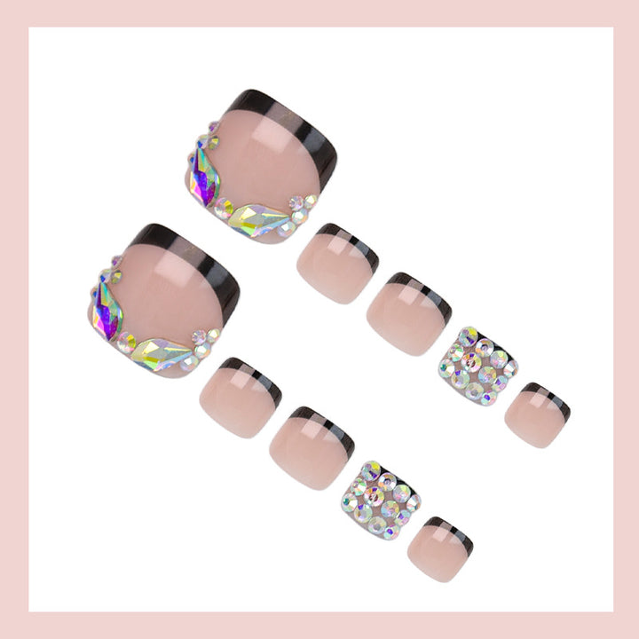Nail Art Set with glamorous rhinestones and elegant gradients Kalsten