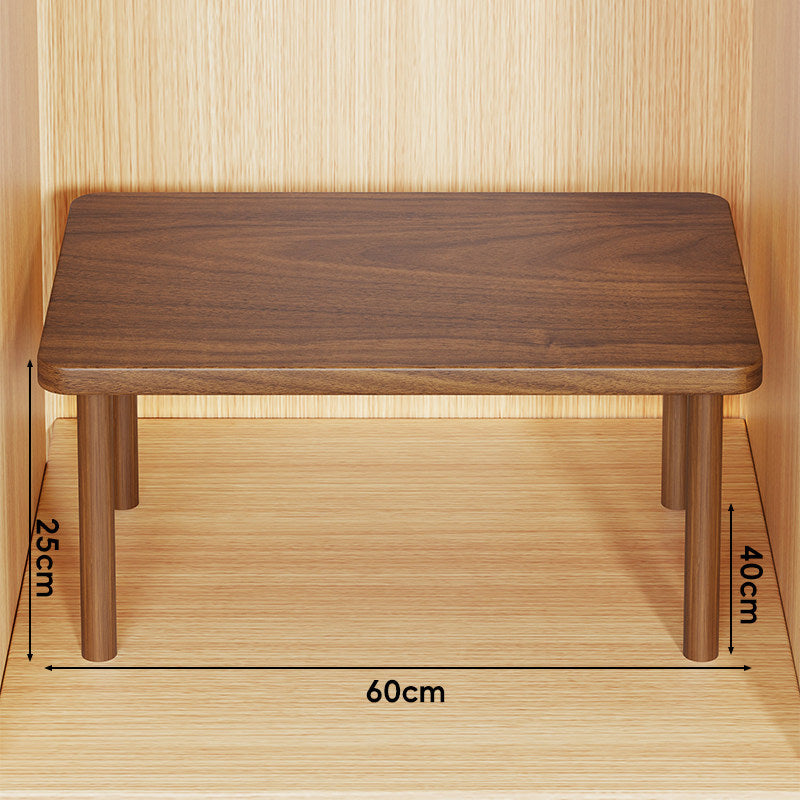 Height-Adjustable Rectangular Wooden Riser Table with Detachable Round Legs