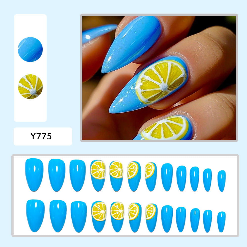 Artificial nails in fresh lemon design Kalsten