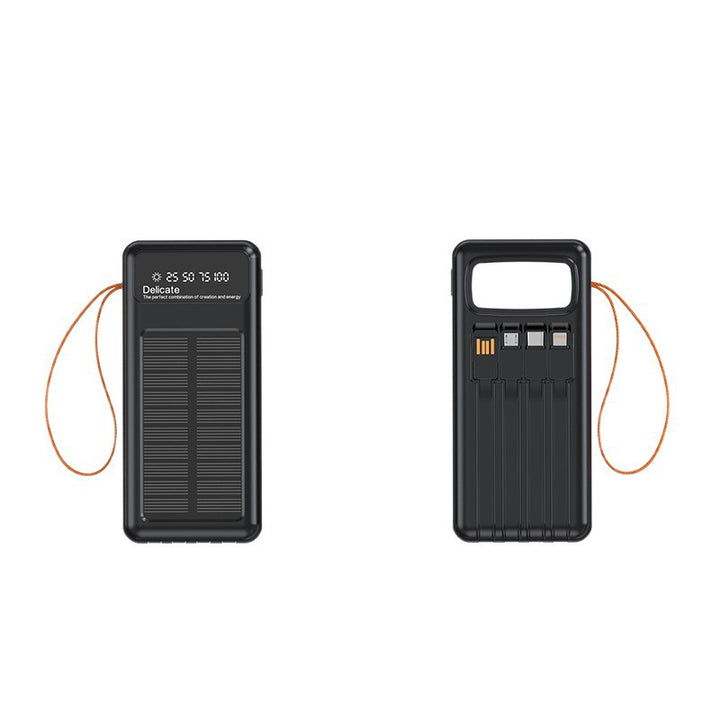 Solar Powerbank with Integrated Charging Cables and Digital Display Kalsten