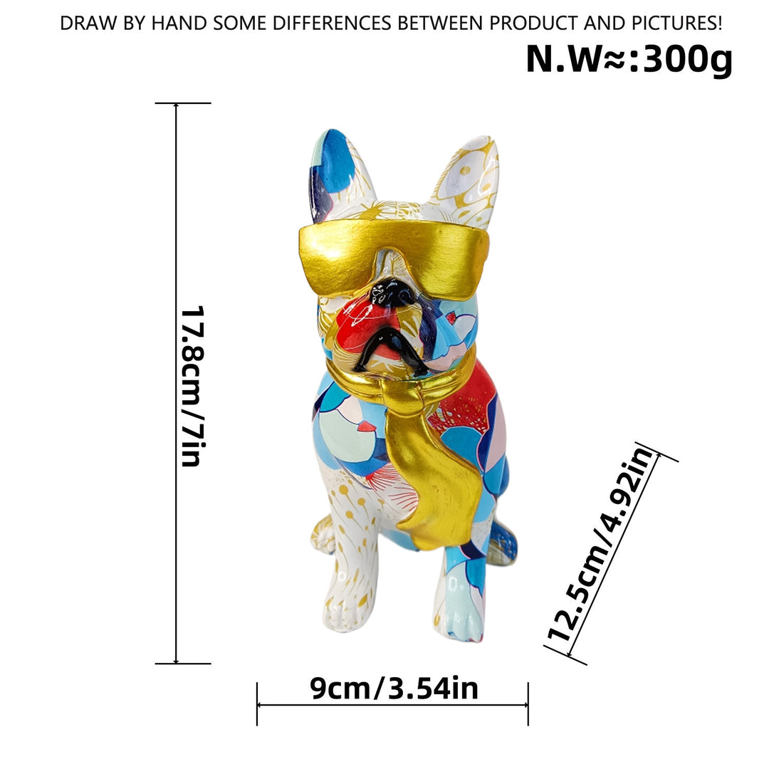 Colorful Bulldog Decoration Figure made of Resin Kalsten