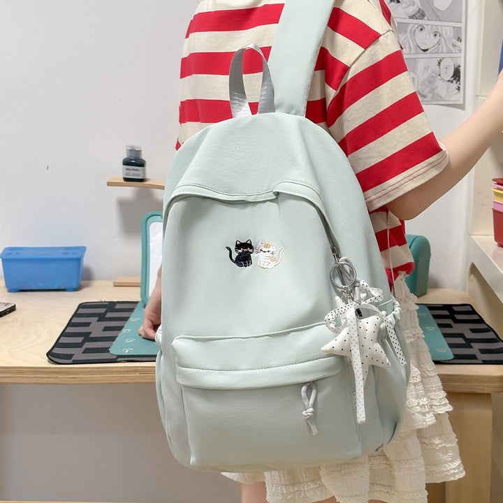 Embroidered Cat-Themed Casual Backpack Kalsten