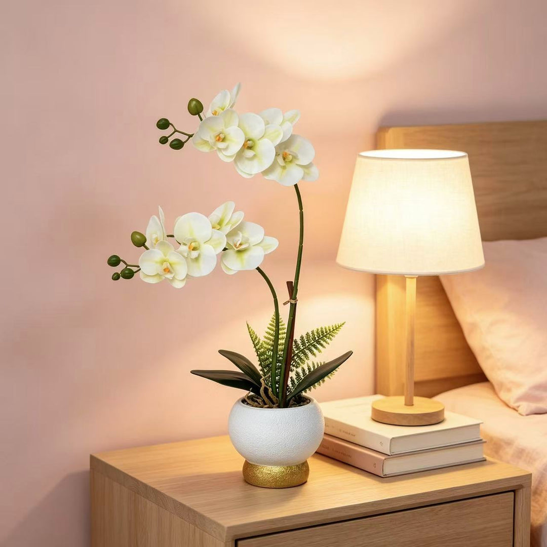 Elegant Faux Orchid Pot Arrangement